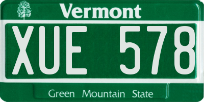 VT license plate XUE578