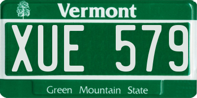 VT license plate XUE579