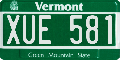VT license plate XUE581