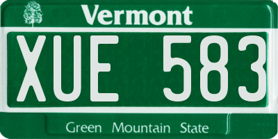 VT license plate XUE583