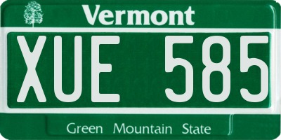 VT license plate XUE585