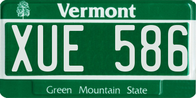 VT license plate XUE586