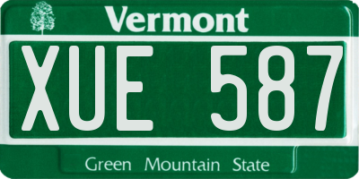 VT license plate XUE587