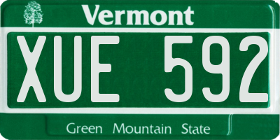 VT license plate XUE592