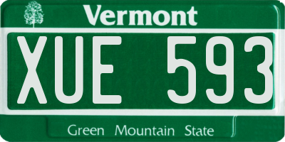 VT license plate XUE593