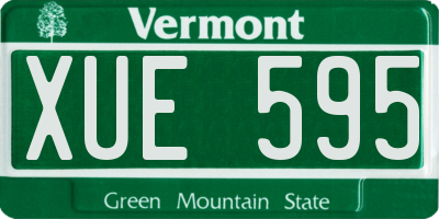 VT license plate XUE595