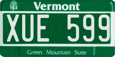 VT license plate XUE599