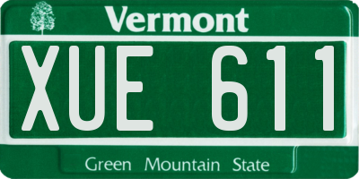VT license plate XUE611