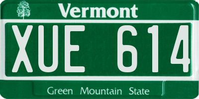 VT license plate XUE614