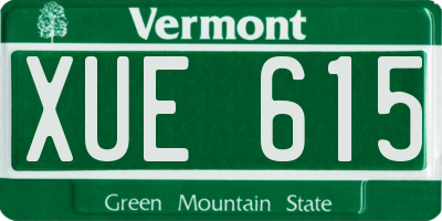 VT license plate XUE615