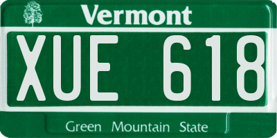 VT license plate XUE618