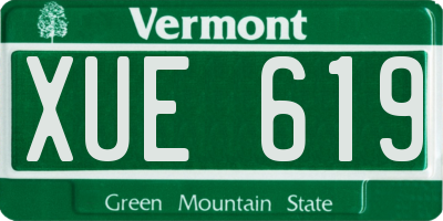 VT license plate XUE619