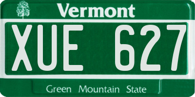 VT license plate XUE627