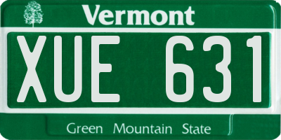 VT license plate XUE631