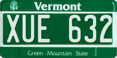 VT license plate XUE632