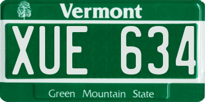 VT license plate XUE634