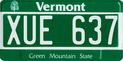 VT license plate XUE637
