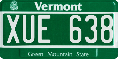 VT license plate XUE638
