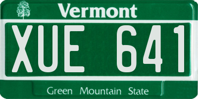 VT license plate XUE641