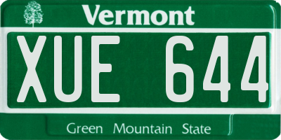 VT license plate XUE644