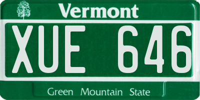 VT license plate XUE646