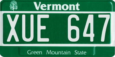 VT license plate XUE647