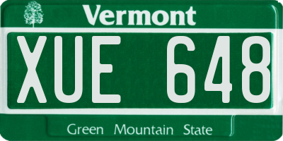 VT license plate XUE648