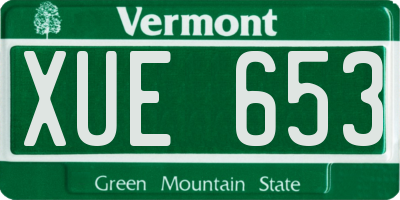 VT license plate XUE653