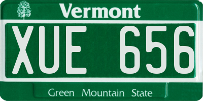 VT license plate XUE656