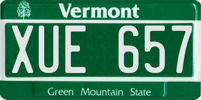 VT license plate XUE657