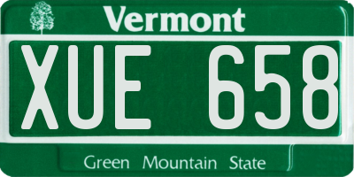 VT license plate XUE658