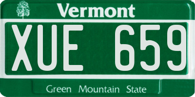 VT license plate XUE659