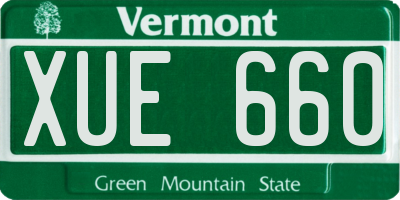 VT license plate XUE660