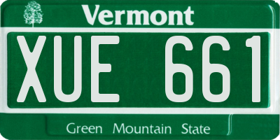 VT license plate XUE661