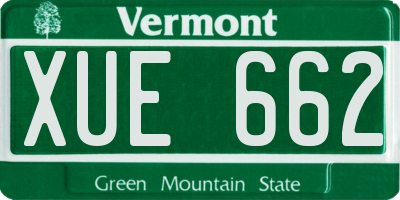 VT license plate XUE662