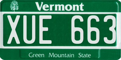VT license plate XUE663