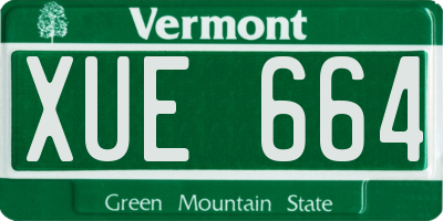 VT license plate XUE664