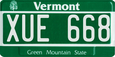 VT license plate XUE668