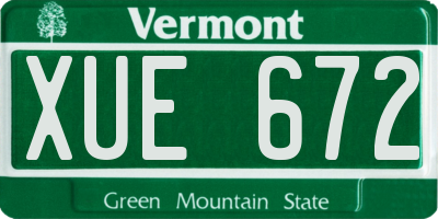 VT license plate XUE672
