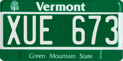 VT license plate XUE673