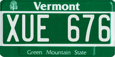 VT license plate XUE676