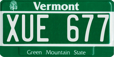 VT license plate XUE677