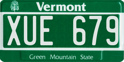 VT license plate XUE679