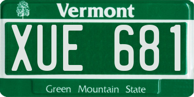 VT license plate XUE681