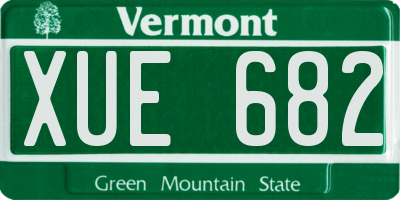 VT license plate XUE682
