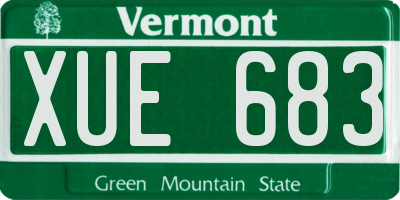 VT license plate XUE683