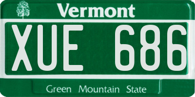VT license plate XUE686