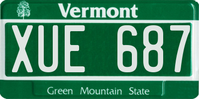 VT license plate XUE687