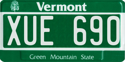 VT license plate XUE690