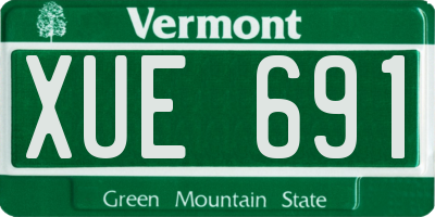 VT license plate XUE691